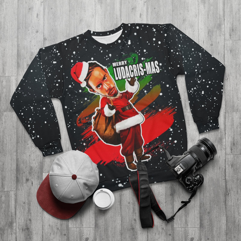 Ludacris UGLY CHRISTMAS SWEATER Funny Xmas Party Holiday Sweatshirt Music Rapper - JohnnyAppz