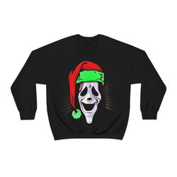 Happy Scream Mask Christmas Sweater Funny Scary Movie Unisex Gildan