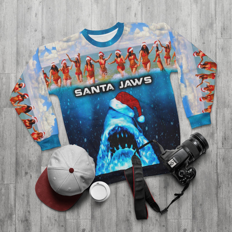 Santa Jaws CHRISTMAS SWEATER Funny Movie Xmas Party Sweatshirt