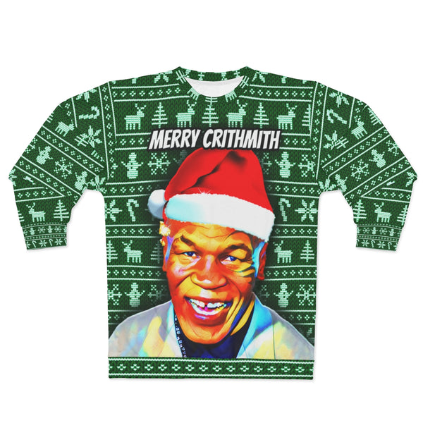Mike Tyson UGLY CHRISTMAS SWEATER “Crithmith” Lisp Funny Xmas Party Sweatshirt - JohnnyAppz