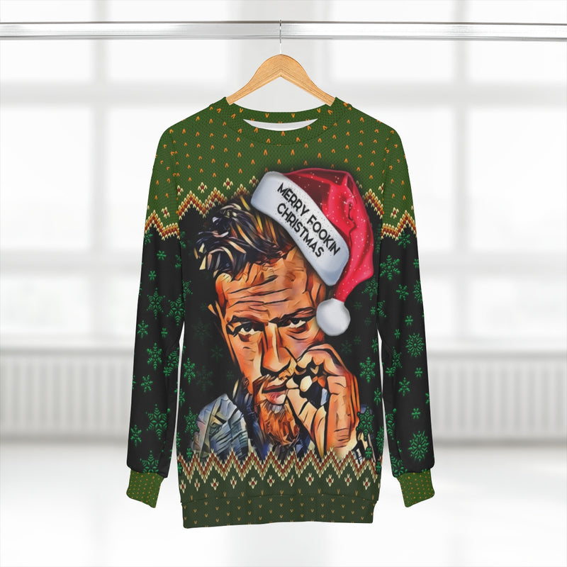 Conor Mcgregor UGLY CHRISTMAS SWEATER! MMA UFC Funny Holiday Party Sweatshirt