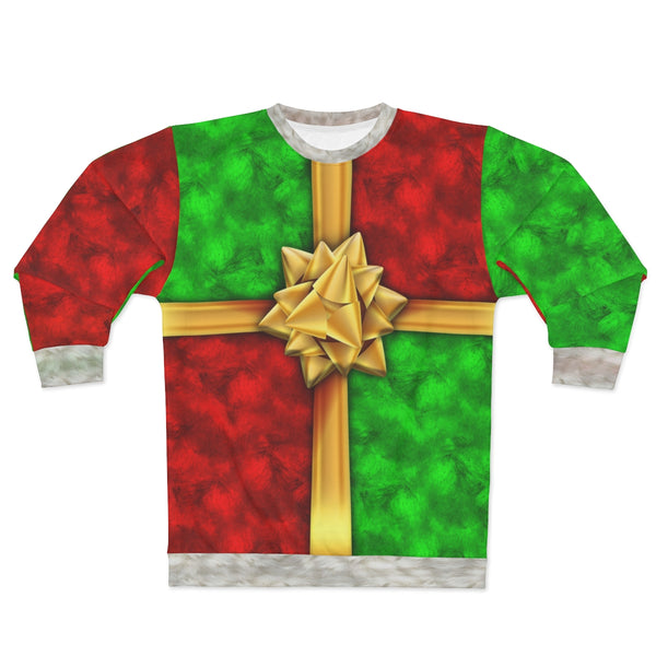 Wrapped Christmas Present UGLY CHRISTMAS SWEATER! Funny Xmas Party Sweatshirt - JohnnyAppz