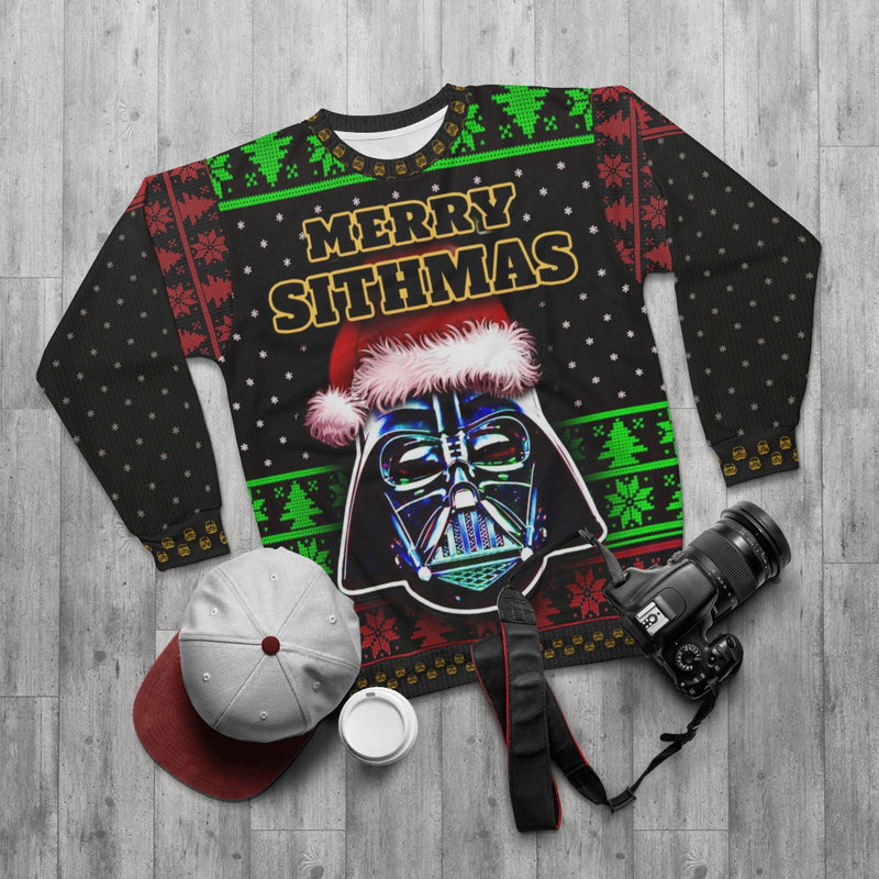 Star Wars Darth Vader Ugly Christmas Sweater SithMas Party AOP Unisex Sweatshirt