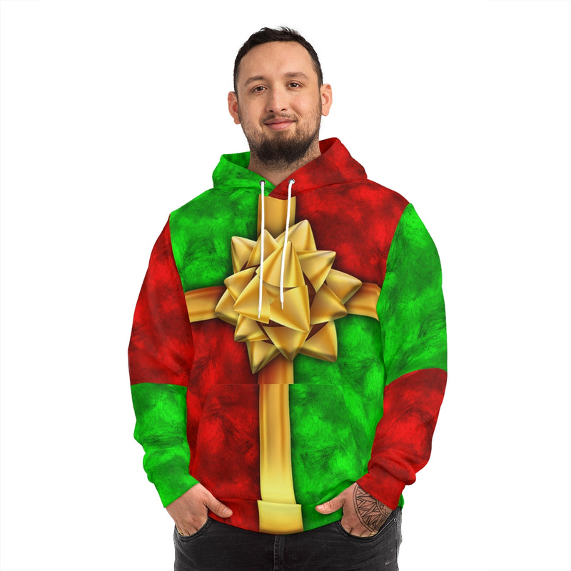 Wrapped Christmas Present UGLY CHRISTMAS SWEATER Zip Hoodie Funny Xmas Party - JohnnyAppz