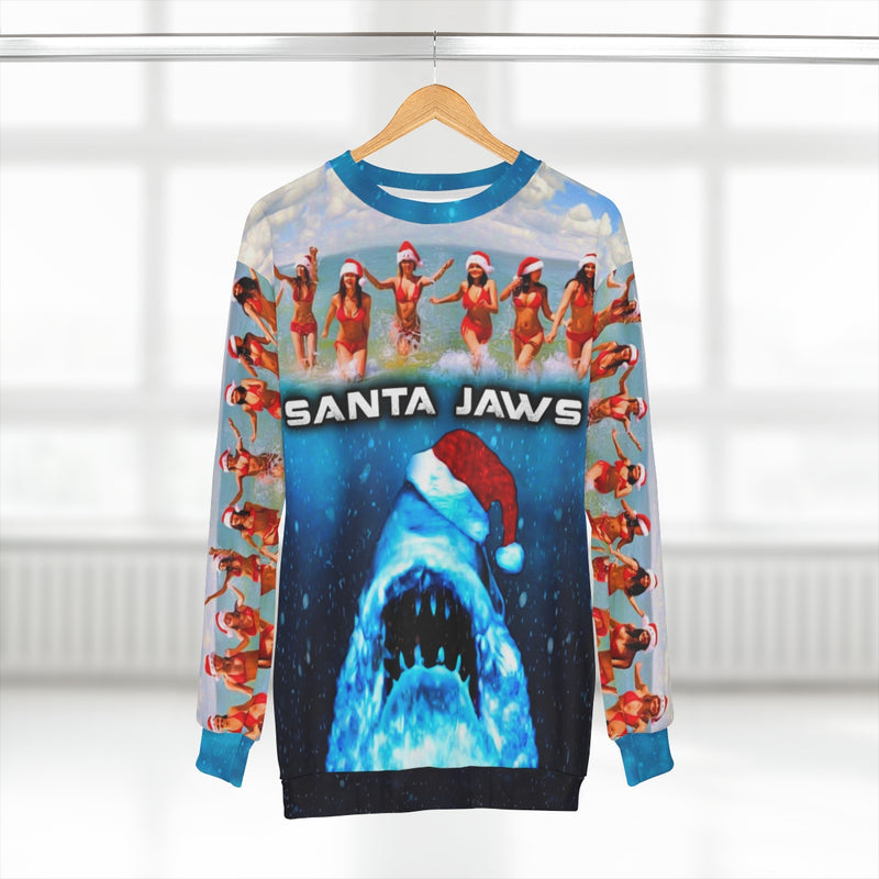 Santa Jaws CHRISTMAS SWEATER Funny Movie Xmas Party Sweatshirt